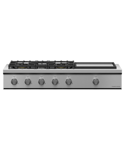 Fisher & Paykel 48" Professional Gas Rangetop With Griddle Natural Gas - Stainless - CPV3-485GD-N