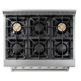 Thor 36" Pro Stainless Dual Fuel Range (add 220V cord) - Stainless - HRD3606U