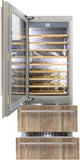 Fhiaba INTERGRATED 30" Built-In Quad Door Wine Fridge Bottom Compressor Left Swing - Custom Panel W/Glass - FI30BDW-LGOT
