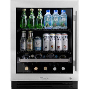 TRUE 24" ADA Under-Counter Beverage Center Left Swing  - Stainless W/Glass - TUBADA-24-LG-A~S