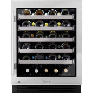 TRUE 24" ADA Built-in Under-Counter Wine Fridge Single Zone Right Swing - Stainless W/Glass - TUWADA-24-RG-A~S