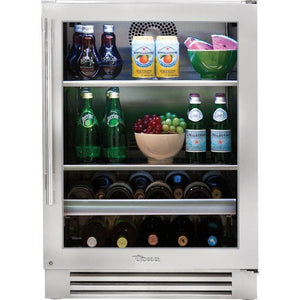 TRUE 24" Under-Counter Beverage Center Right Swing  - Stainless W/Glass - TBC-24-R-SG-C
