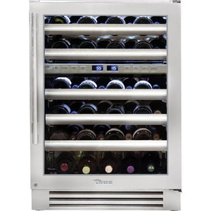 TRUE 24" Built-in Under-Counter Wine Fridge Dual Zone Right Swing - Stainless W/Glass - TWC-24DZ-R-SG-C