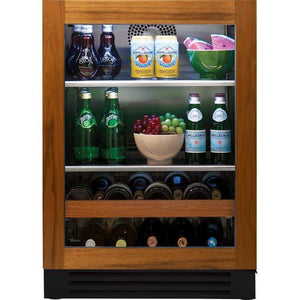 TRUE 24" Under-Counter Beverage Center Left Swing  - Custom Panel W/Glass - TBC-24-L-OG-C