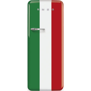 SMEG 24" 50's Style Top Mount Refrigerator 9 Cu Ft - Italian Flag - FAB28URDIT3