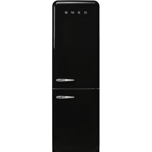 SMEG 24" 50's Style Bottom Mount Refrigerator - Black - FAB32URBL3
