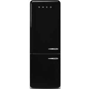 SMEG 27" 50's Style Bottom Mount Refrigerator - Black - FAB38ULBL