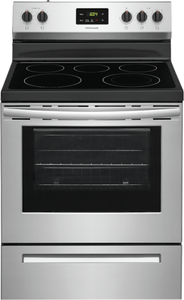 Frigidaire 30" Free Standing Smooth top Electric Range Manual Clean 5 Burner - Stainless - FCRE305CAS