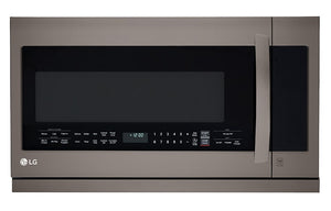 LG 30" Over The Range Microwave 2.2 Cu Ft Slide Out Ventilation - Black Stainless - LMV2257BD