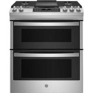 GE 30" Slide-In Gas Range Convection Self Cleaning Double Oven - Stainless - JCGSS86SPSS