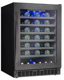 Silhouette Pro 24” Built-In Wine Fridge 48 Bottles - Black Stainless - SSWC056D1B-S
