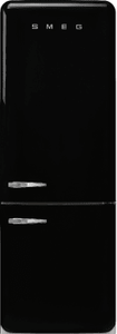 SMEG 27" 50's Style Bottom Mount Refrigerator - Black - FAB38URBL