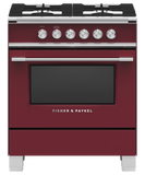 Fisher & Paykel 30" 4 Burner Classic Gas Range - Red - OR30SCG4R1