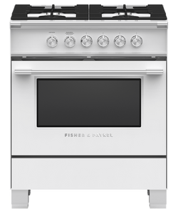 Fisher & Paykel 30" 4 Burner Classic Gas Range - White - OR30SCG4W1