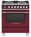 Fisher & Paykel 30" 4 Burner Classic Dual Fuel Range - Red - OR30SCG6R1