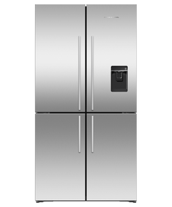 Fisher & Paykel 36" Free standing Quad Door Fridge Ice and Water - Stainless - RF203QDUVX1