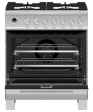 Fisher & Paykel 30" 4 Burner Contemporary Dual Fuel Range - Stainless - OR30SDG6X1