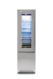 Fhiaba CLASSIC 24" Built-In Bottom Mount Fridge Bottom Compressor Left Swing - Stainless W/Glass - FK24BWR-LGST