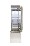 Fhiaba XPRO 24" Built-In Bottom Mount Fridge Top Compressor Right Swing - Stainless W/Glass - FP24BWR-RGST