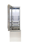 Fhiaba CLASSIC 24" Built-In Bottom Mount Fridge Bottom Compressor Left Swing - Stainless W/Glass - FK24BWR-LGST