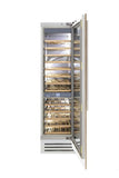 Fhiaba INTERGRATED 24" Built-In Column Wine Fridge Bottom Compressor Right Swing - Custom Panel - FI24WCC-RO1
