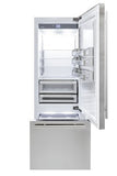 Fhiaba BRILLIANCE 30" Built-In Bottom Mount Fridge Bottom Compressor Right Swing - Stainless - BKI30BI-RST