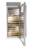 Fhiaba XPRO 30" Built-In Column Wine Fridge Top Compressor Right Swing - Stainless - FP30WCC-RS1