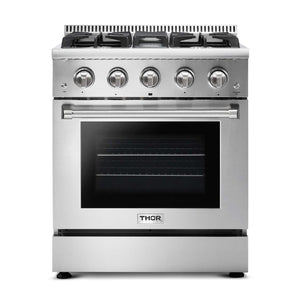 Thor 30" Professional Stainless Steel Gas Range - Stainless - HRG3080U