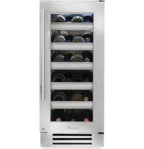 TRUE 15" Built-in Under-Counter Wine Fridge Single Zone Right Swing - Stainless W/Glass - TWC-15-R-SG-C